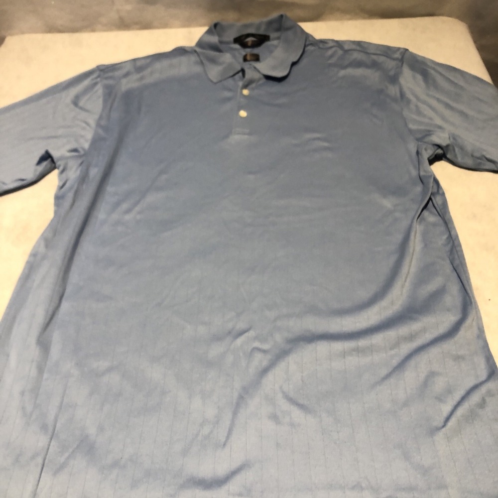 Tiger Woods Golf‎ Shirt Polo Large Light Blue Rare Short Sleeve 70/2 Double Merc